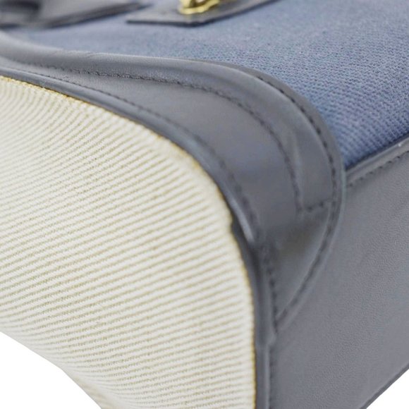 CELINE  Nano Luggage Textile Leather Shoulder Bag Tricolor - Picture 8 of 11